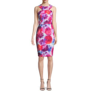 Trina Turk‎ Delano Watercolor- Print Race Back Fitted Dress Womens Size 0 NWT